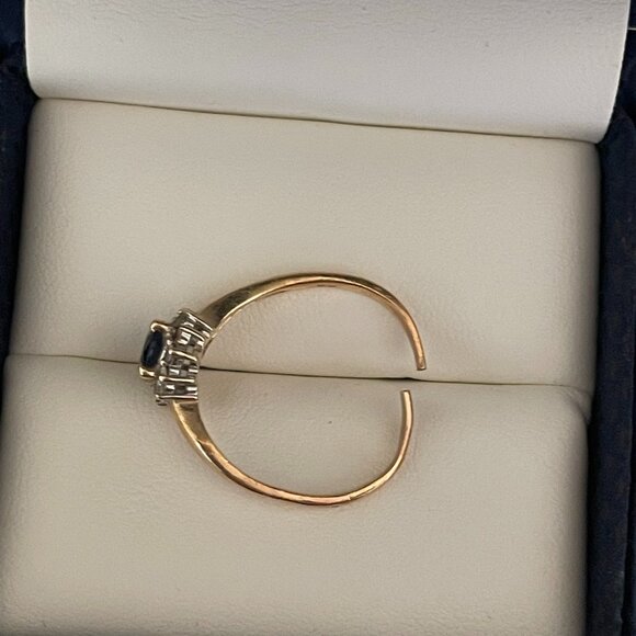 Sapphire and Diamond Ring - cut band - Picture 3 of 4